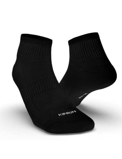 Chaussettes de running run100 noire x3.