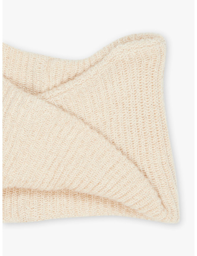 Snood beige en tricot