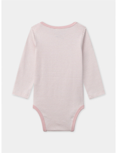 Lot de 2 bodies à rayures rose ou imprimés coeurs Bébé Fille