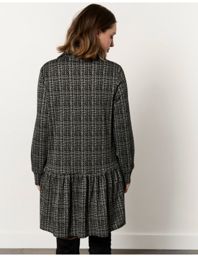 Robe courte bicolore NOIR