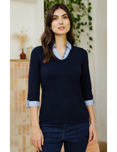 Pull col chemise
