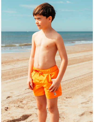Short de bain orange à motif magique