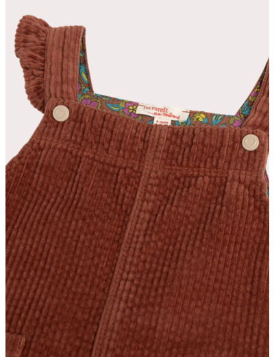 Robe noisette en velours pour bébé fille