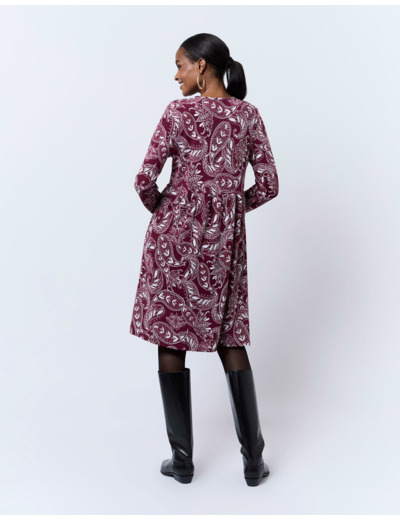 Robe courte imprimée ROUGE