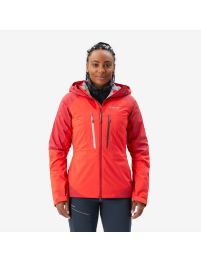 Veste imperméable d'alpinisme femme - alpinism light rouge