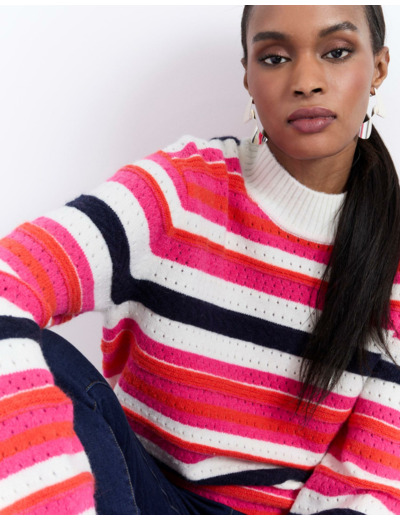 Pull épais rayé MULTICOLORE Femme