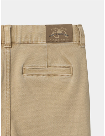 Pantalon cargo marron à poche brodée "Club" Garçon