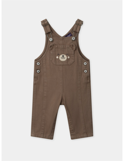 Salopette marron avec poche ours Bébé Garçon