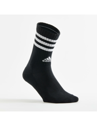 CHAUSSETTES DE SPORT HAUTES ADIDAS STRIPES NOIR BLANC LOT DE 4