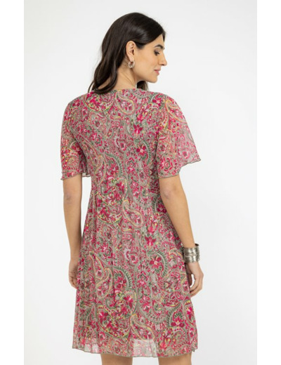 Robe plissée imprimée