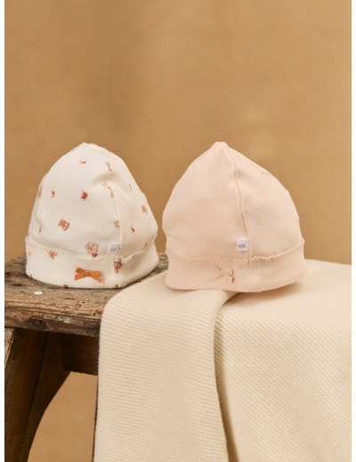 Lot de 2 bonnets de naissance