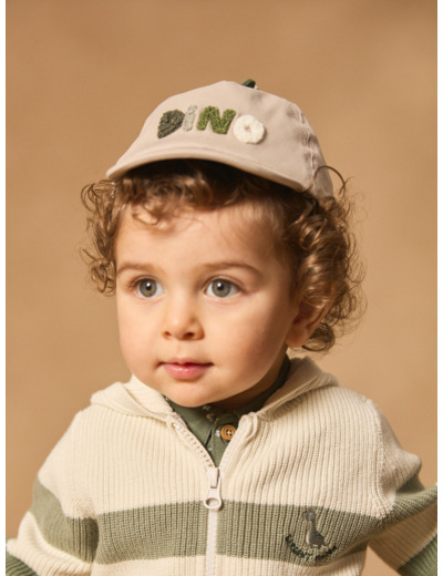 Casquette beige broderie "dino"