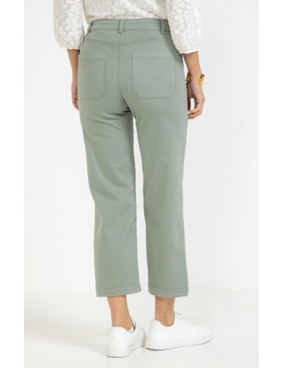 Pantalon crop poches plaquées devant