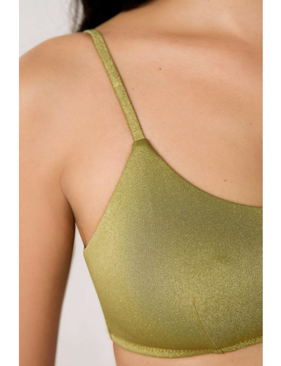 Brassière haut de maillot à nouer pailleté