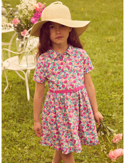 Robe chemise imprimé fleuri avec ceinture Fille