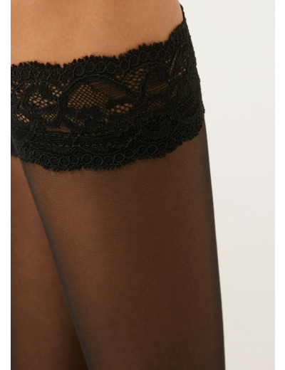 Chaussettes hautes avec Volant en Dentelle