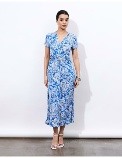 Robe longue imprimée BLEU