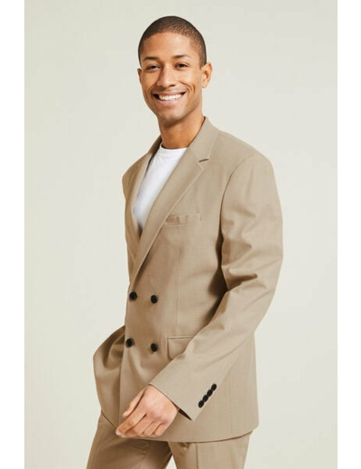 Veste regular croisée - Beige