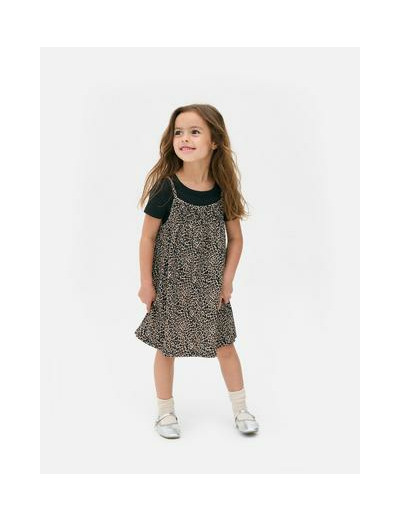 Ensemble t-shirt côtelé et robe caraco