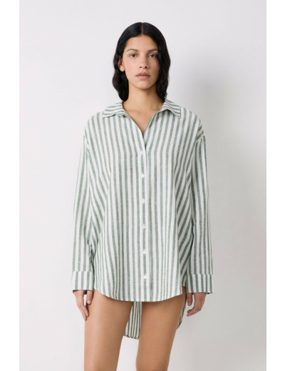 Chemise en lin rayée