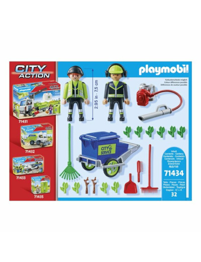 AGENTS ENTRETIEN VOIRIE AVEC ÉQUIPEMENT PLAYMOBIL CITY ACTION 71434