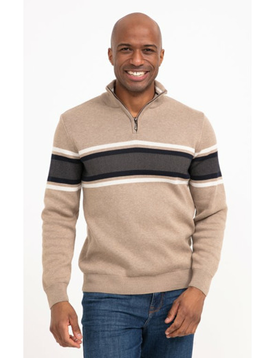 Pull col montant rayé Bico