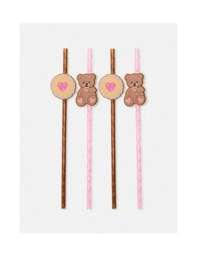 Lot de 4 pailles fantaisie