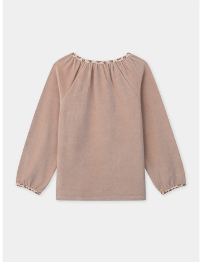 Pyjama rose en velours imprimé léopard Fille