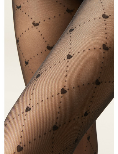 Collant voile à cœurs