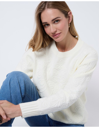 Pull épais uni ECRU Femme