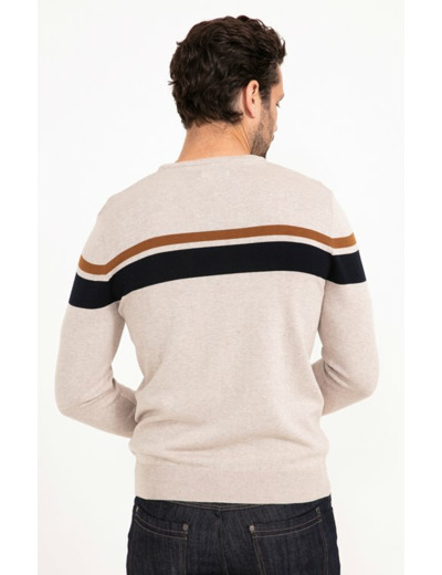 Pull Col Rond Rayure Placée