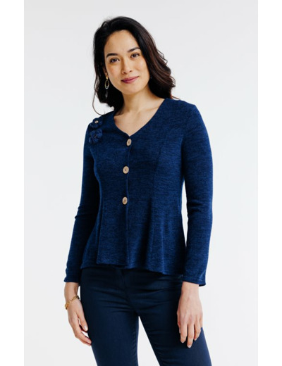 Cardigan uni manches longues