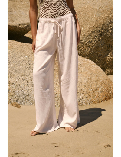 Pantalon fluide élastiqué,Pantalon fluide élastiqué;${refinementColor}