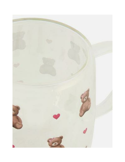 Mug en verre à motif ours