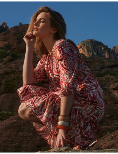 Robe courte imprimée ROSE