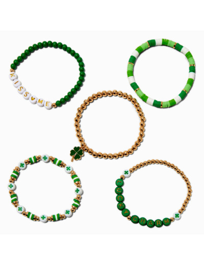 Bracelets élastiques Saint-Patrick - Lot de 5