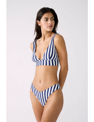 Triangle foulard sans armatures rayé haut de maillot