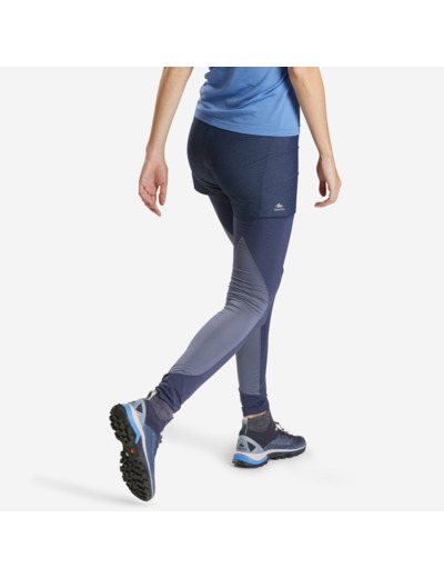 Legging short ultra léger - randonnée rapide - FH900 bleu - Femme