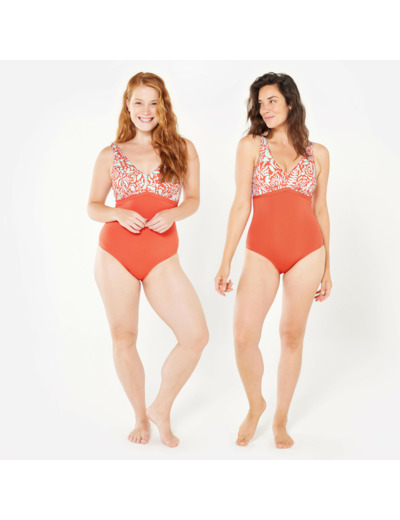Maillot de bain 1 pièce aquafitness Femme - Rosy rouge