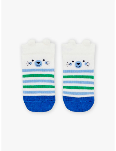 Chaussettes blanches à imprimé à rayures