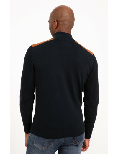 Pull Col Montant Avec Détails Suèdine