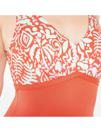 Maillot de bain 1 pièce aquafitness Femme - Rosy rouge