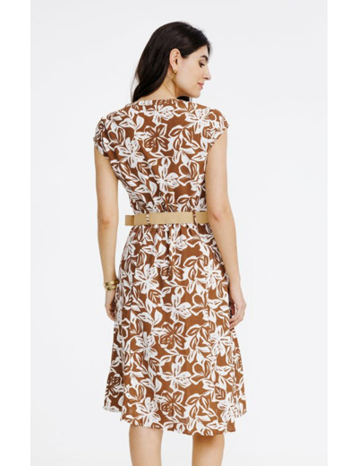 Robe chemise avec ceinture rafia