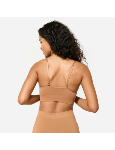 Brassière bretelles amovibles maintien léger Femme, caramel