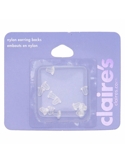Attaches de boucle d'oreille de rechange en nylon - Transparent, lot de 12