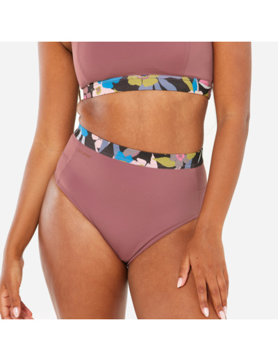 Bas de maillot culotte taille haute surf Femme - Rosa violet