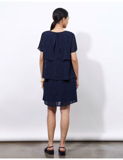 Robe courte unie MARINE