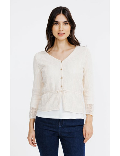 Cardigan maille fantaisie