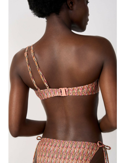 Brassière asymétrique haut de maillot à motif
