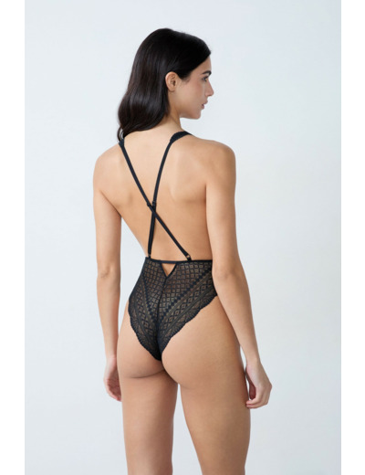Body en dentelle décolleté plongeant